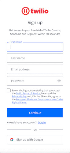 Imagen de página de Twilio